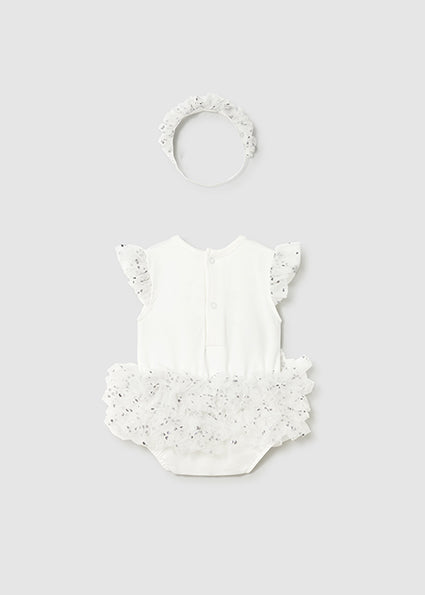 Mayoral Baby Girl Ivory Cotton & Tulle Outfit Set