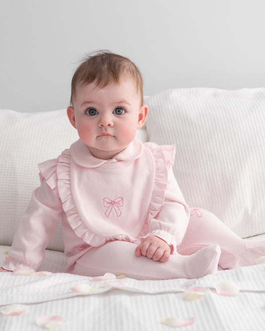 Caramelo Kids Baby Girl Pink Babygrow & Bib Set