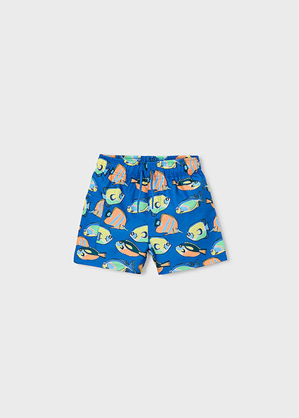 Mayoral Boys Blue Fish Print Swim Shorts