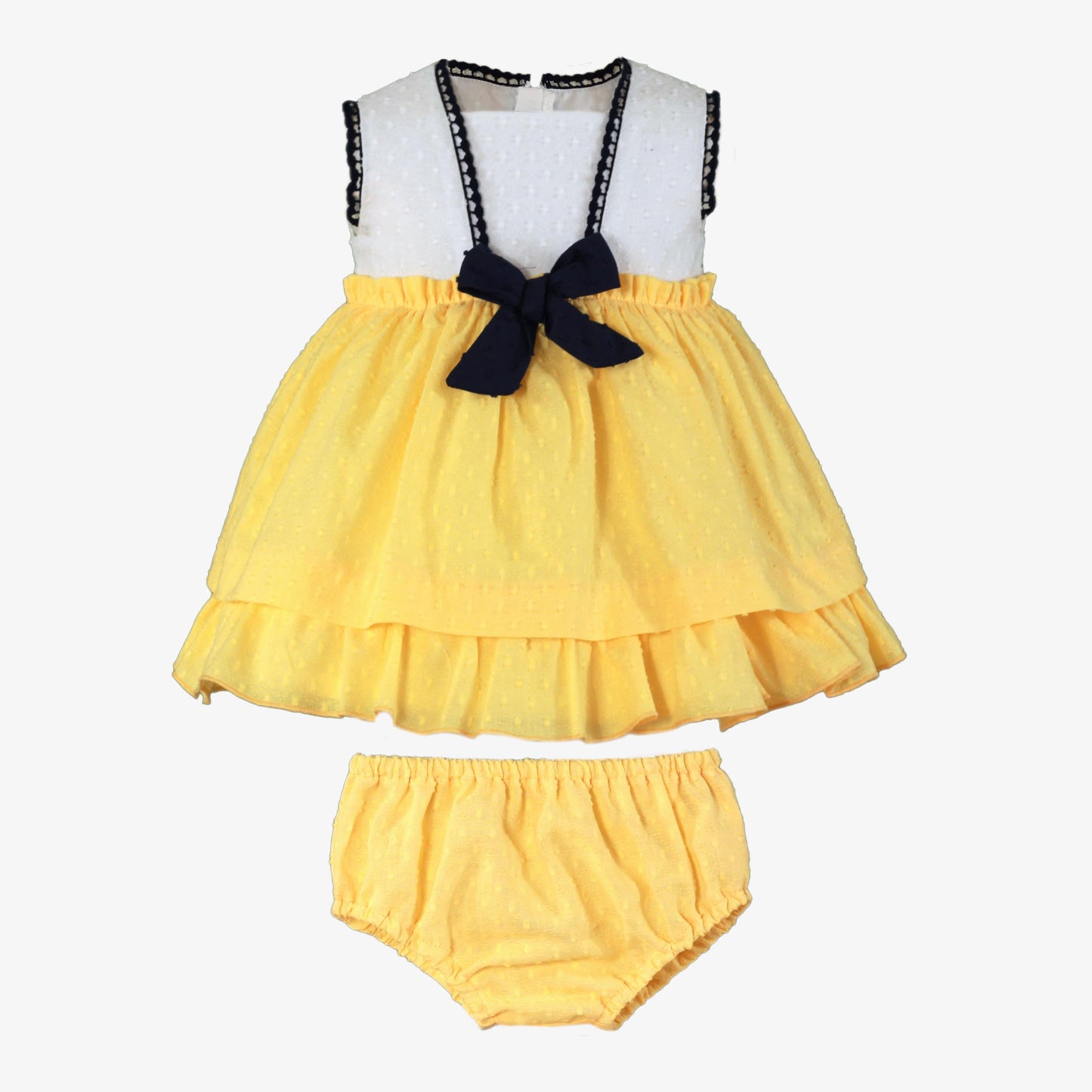 Miranda Baby Girl Yellow Plumeti Cotton Dress