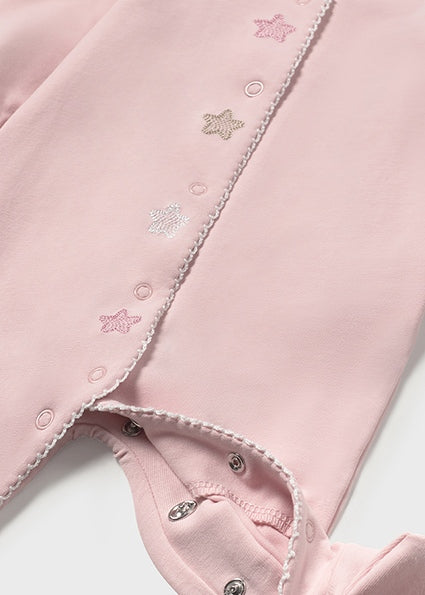 Mayoral Baby Girl Pink & Ivory Cotton Babygrows (Pack of 2)