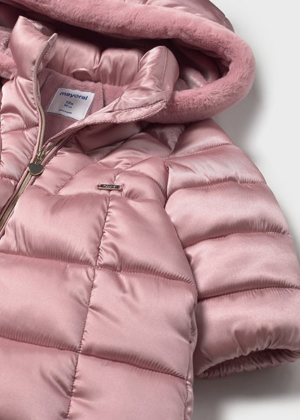Mayoral Girls Pink Hooded Coat