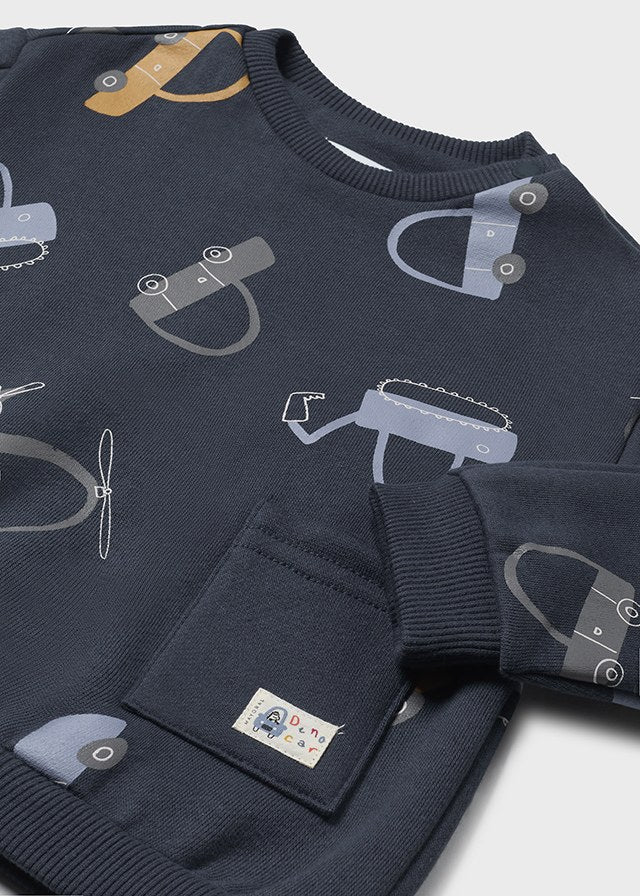 Mayoral Baby Boy Navy Car Motif Tracksuit