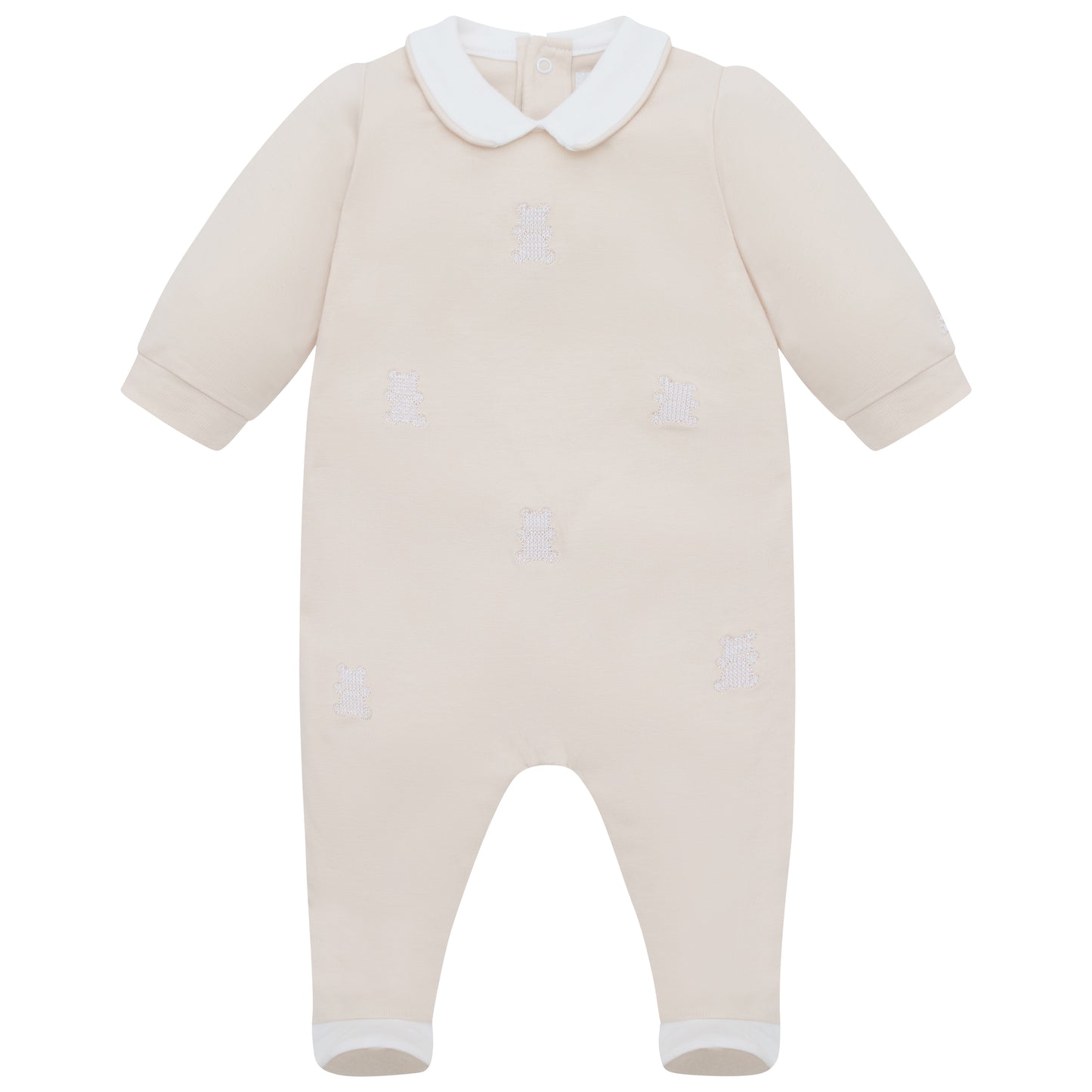Emile et Rose Lionel Beige Unisex Baby Cotton Babygrow & Hat Set