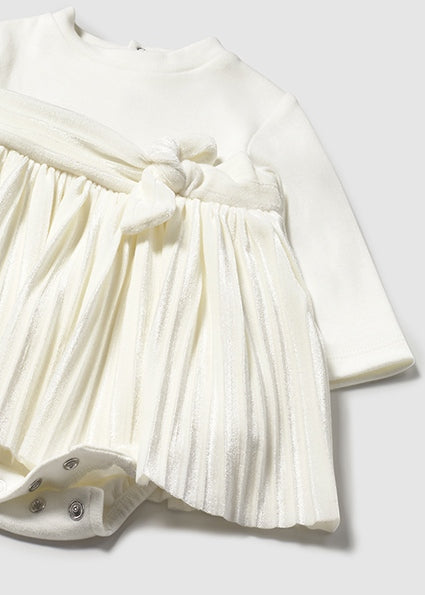 Mayoral Baby Girl Ivory Pleated Dress