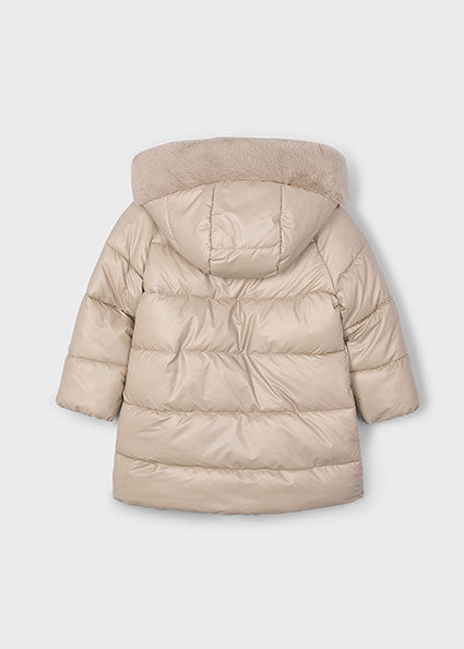 Mayoral Girls Beige Hooded Puffa Coat