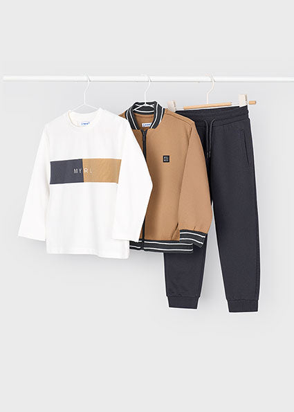 Mayoral Boys Beige & Navy Tracksuit (3 Piece)