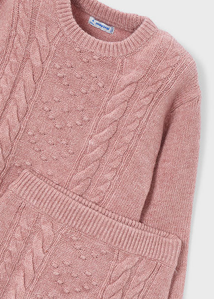 Mayoral Girls Pink Knitted Skirt Set