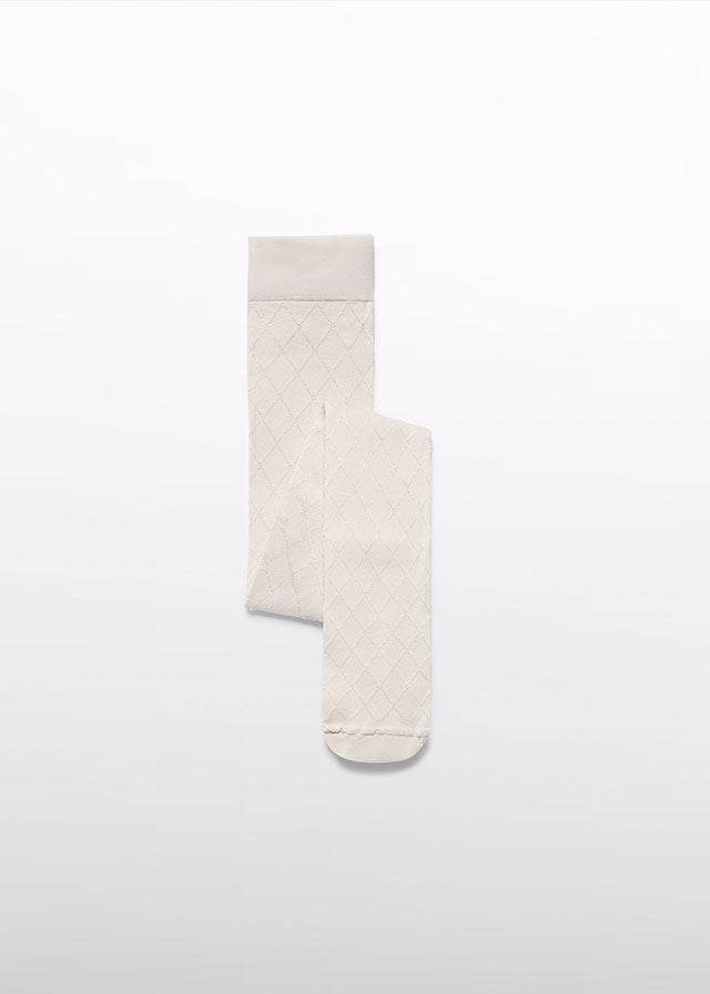 Abel & Lula Girls IvoryTights with Silver Thread