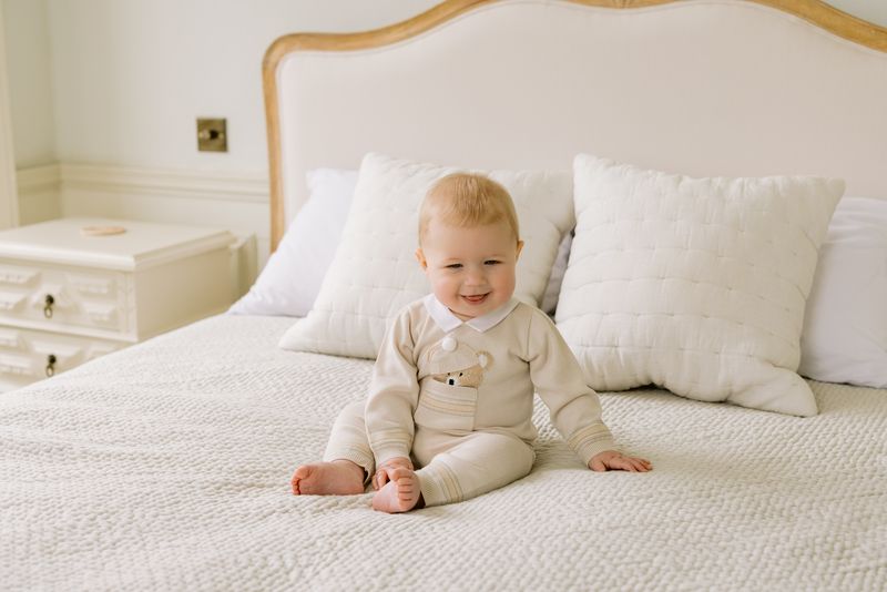 Emile et Rose Hudson Baby Beige Teddy Tracksuit & Hat