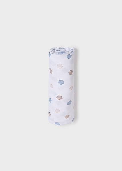 Mayoral Baby Unisex Ivory Teddy Bear Print Swaddle/Muslin
