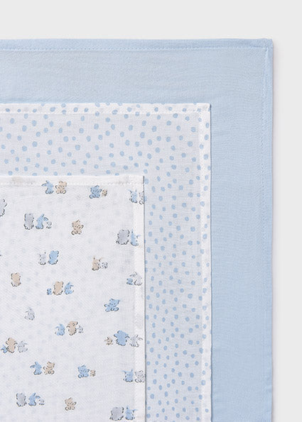 Mayoral Baby Boy Blue Muslins Set of 3