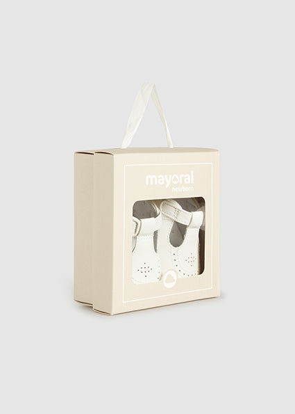 Mayoral Baby White T Bar Pram Shoes