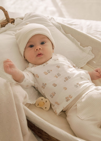 Mayoral Baby Blue Cotton Bear & Bunny Unisex Outfit Set