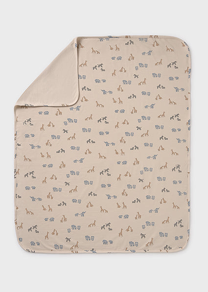 Mayoral Baby Blue Safari Print Jersey Blanket