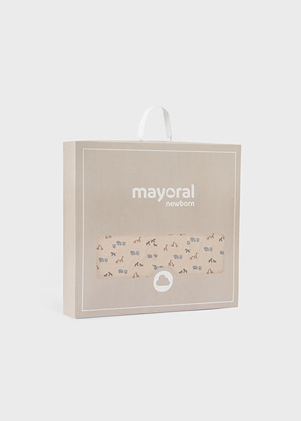 Mayoral Baby Blue Safari Print Jersey Blanket