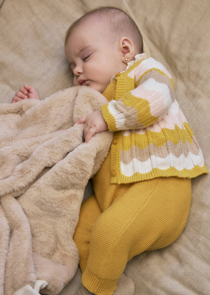 Mayoral Beige Velour Baby Blanket