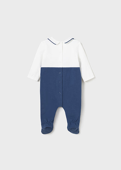 Mayoral Baby Boy Blue & White Babygrow