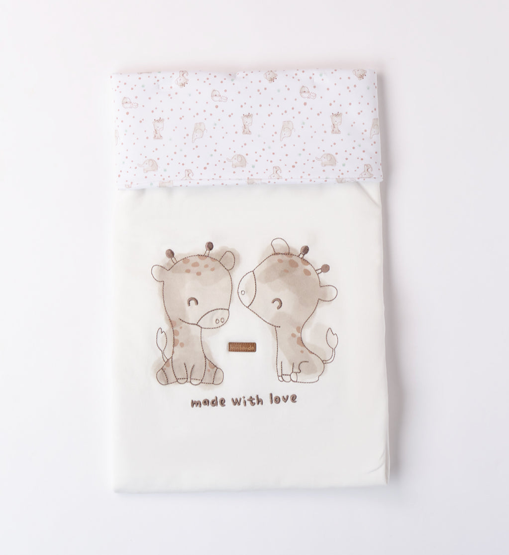 Minibanda Unisex Beige & Ivory Cotton Baby Blanket