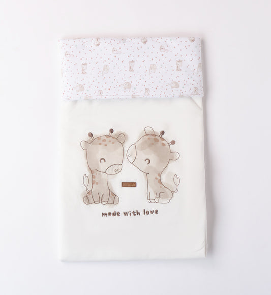 Minibanda Unisex Beige & Ivory Cotton Baby Blanket