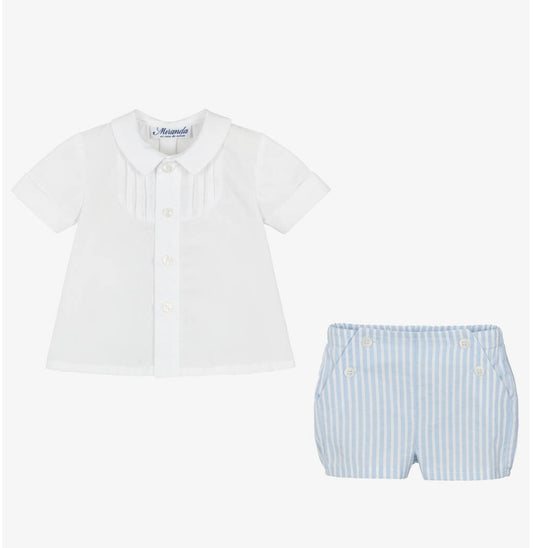 Miranda Baby Boy Blue & White Shorts Set