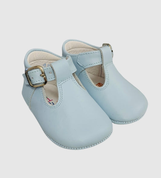 Pretty Originals Baby Blue T-bar Pram Shoes