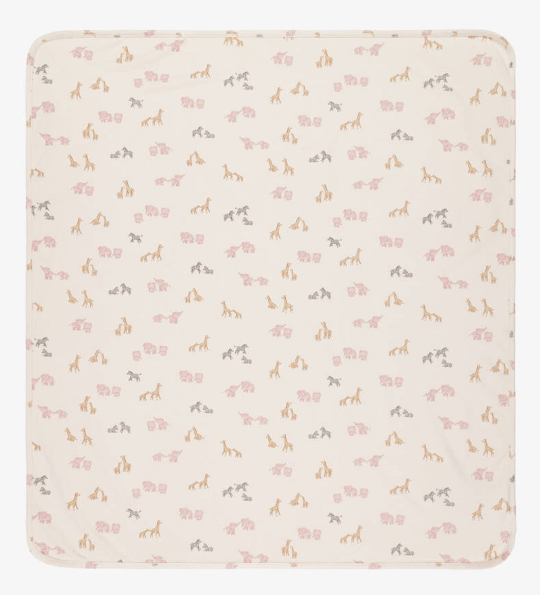 Mayoral Baby Pink Safari Print Jersey Blanket