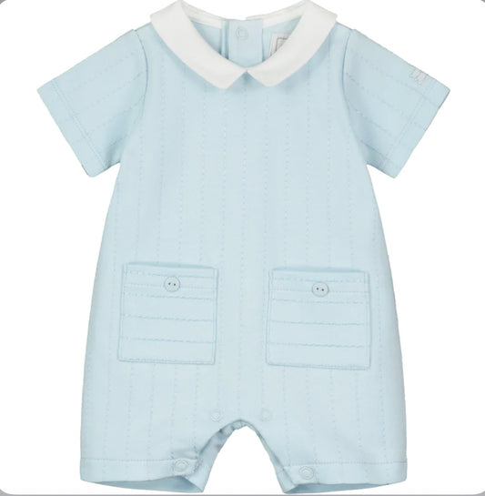 Emile et Rose Felix Baby Boy Blue Cotton Romper