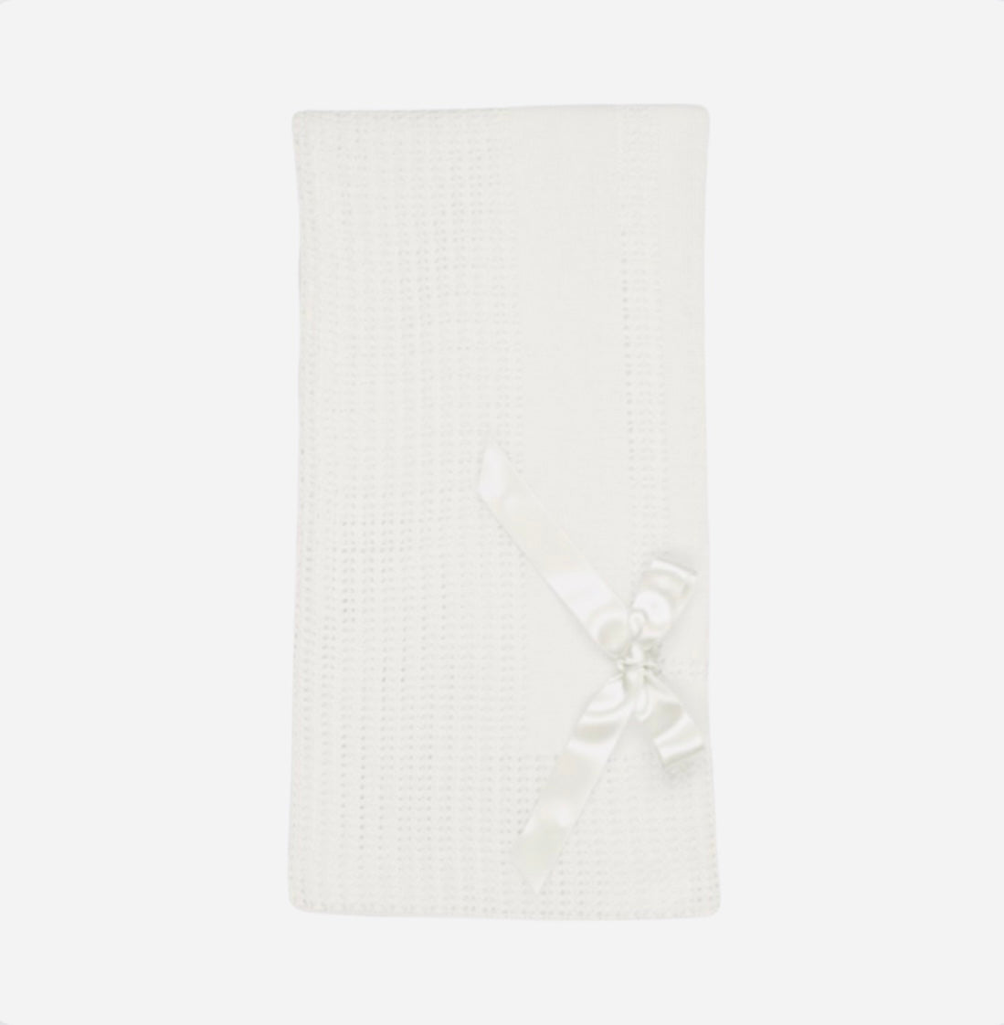 Mac Ilusion White Cotton Baby Blanket with Bow