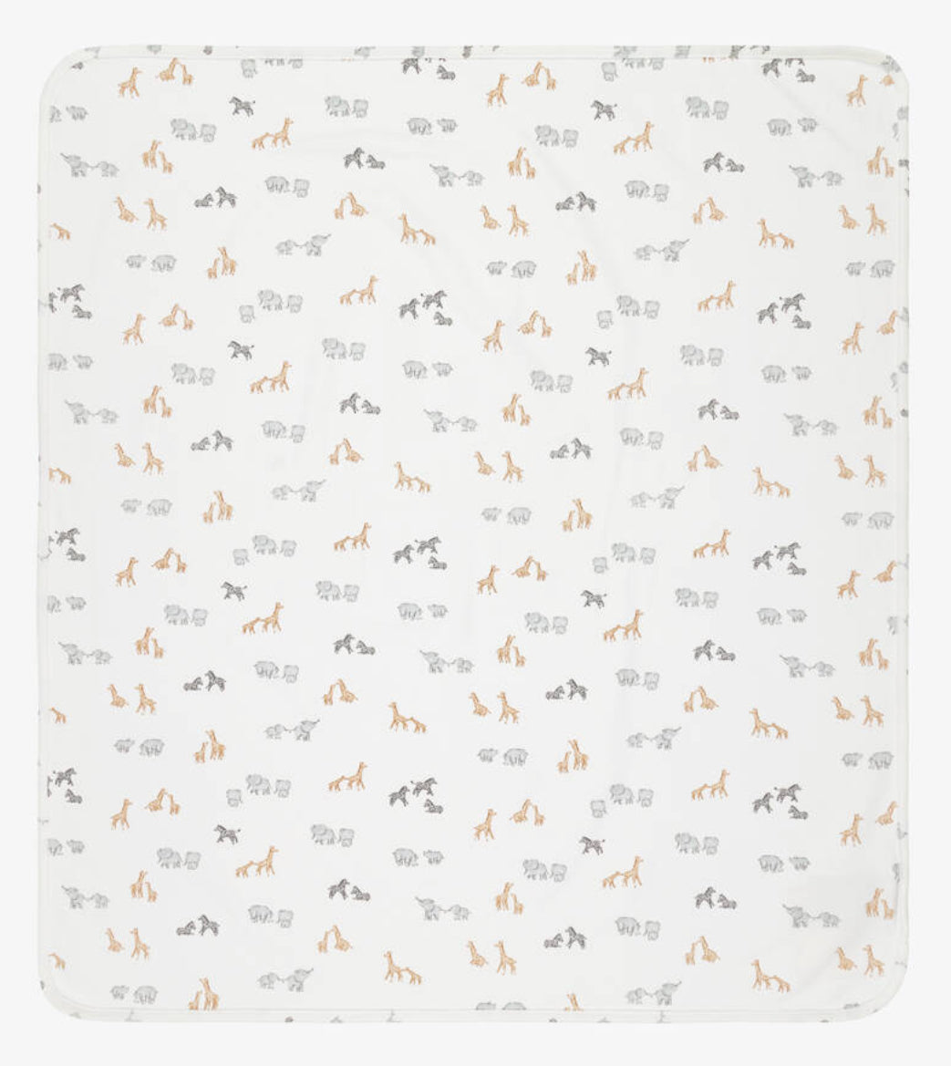 Mayoral Baby Ivory Safari Print Jersey Blanket
