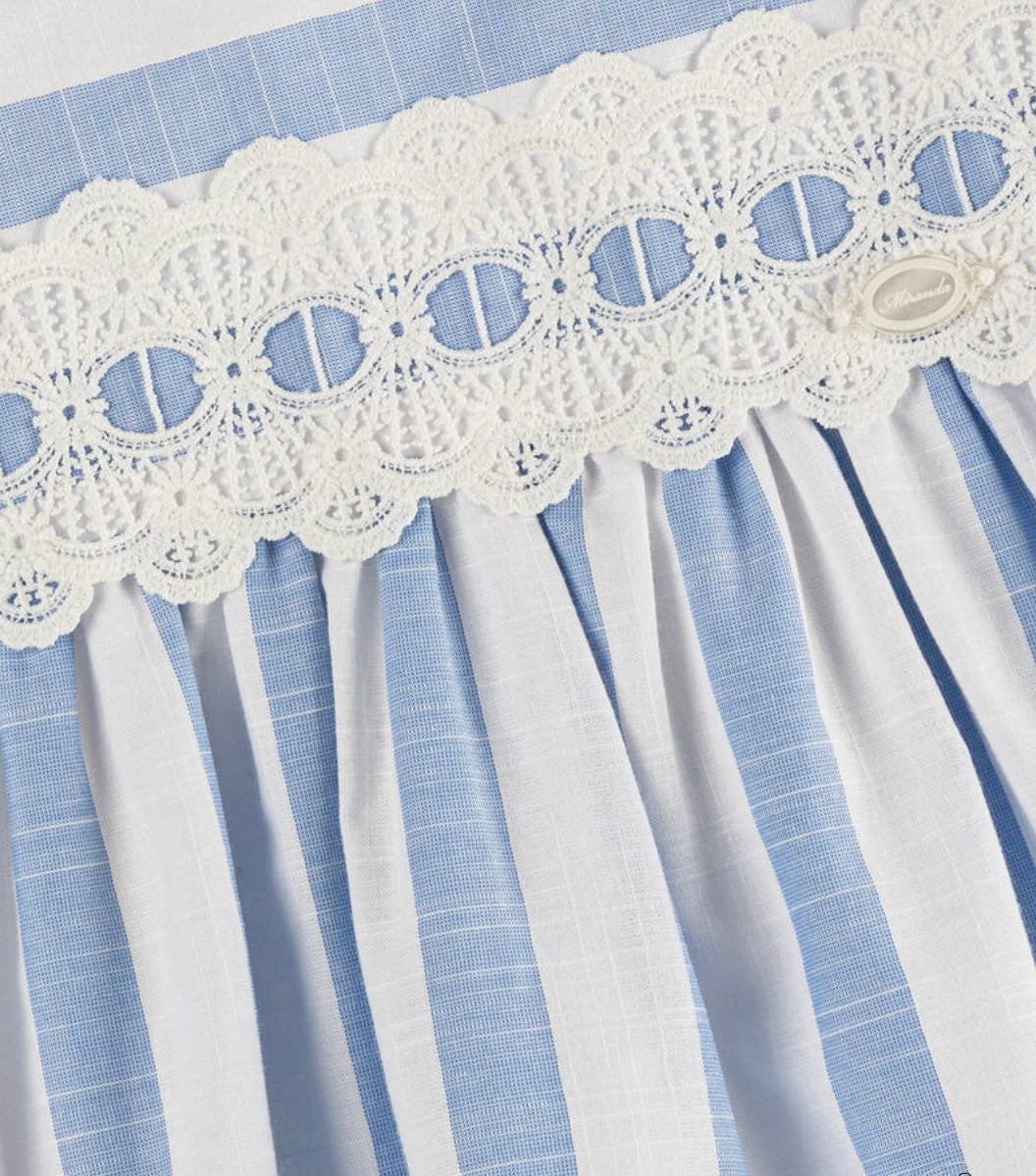 Miranda Girls Blue & White Striped Cotton Dress