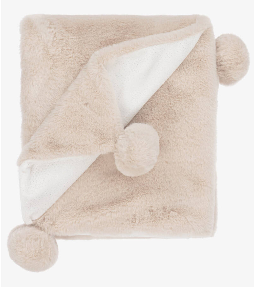 Mayoral Beige Velour Baby Blanket