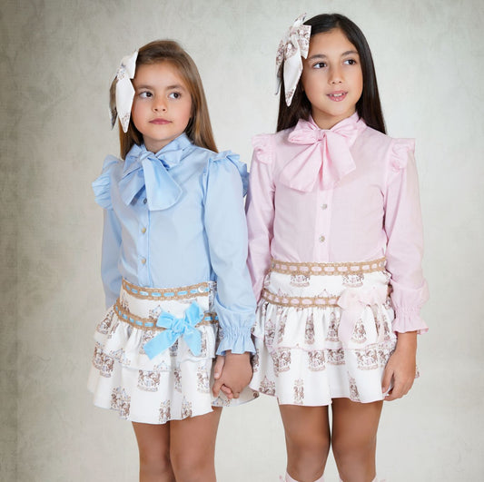 Babine AW25 Girls Pink Carousel Skirt Set