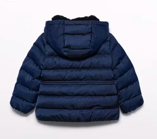 Abel & Lula Girls Navy Hooded Coat