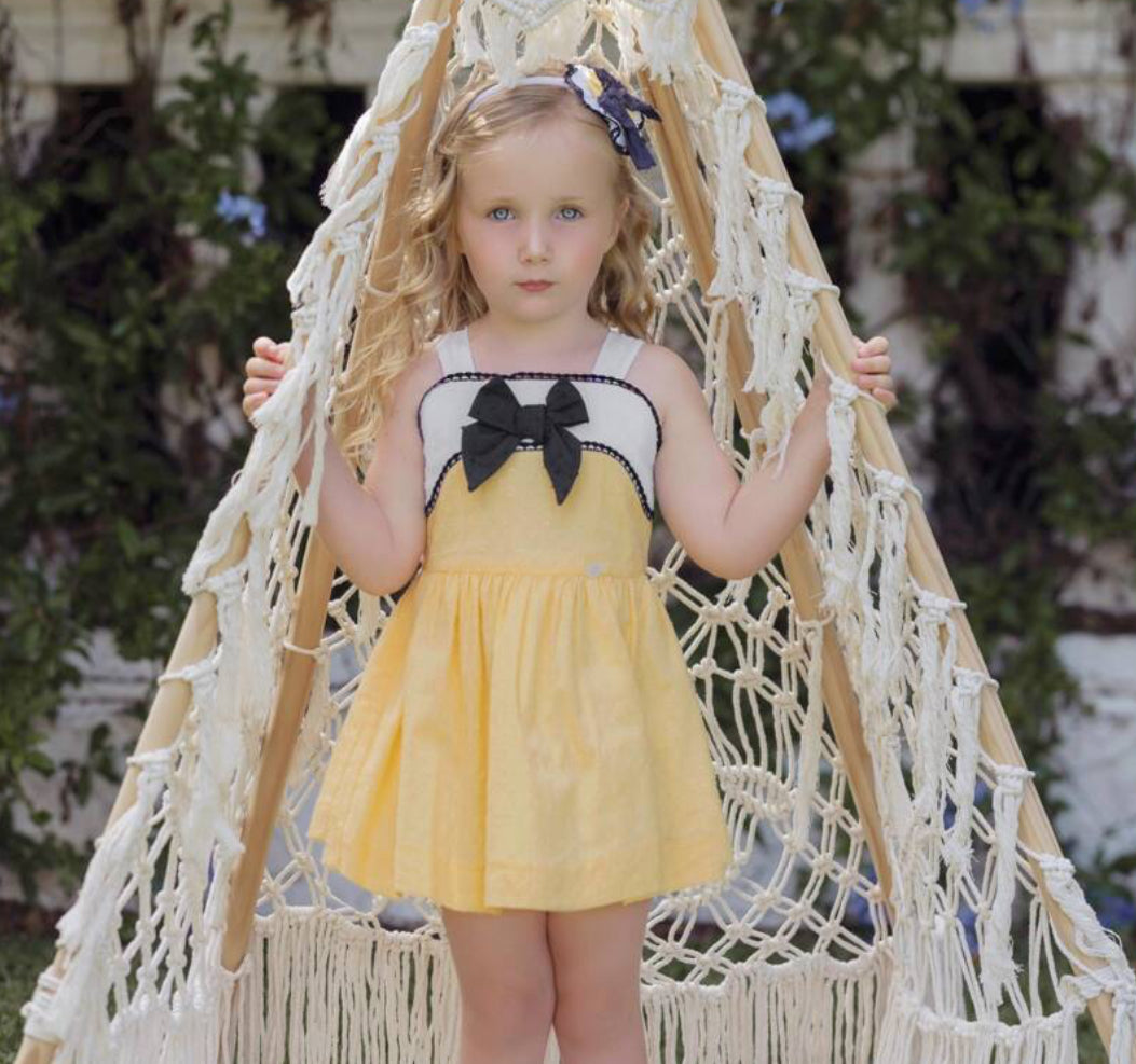 Miranda Girls Yellow Cotton Dress