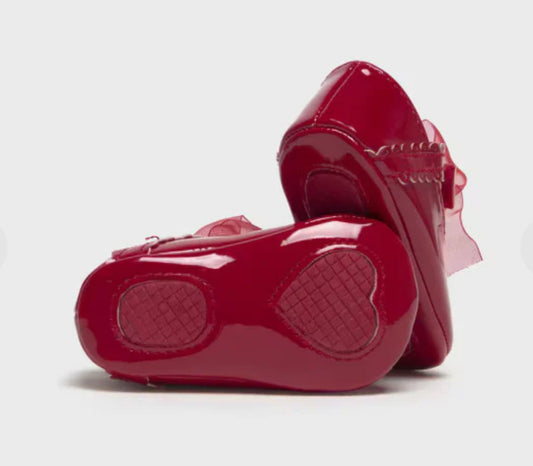 Mayoral Baby Girl Red Patent Pram Shoes