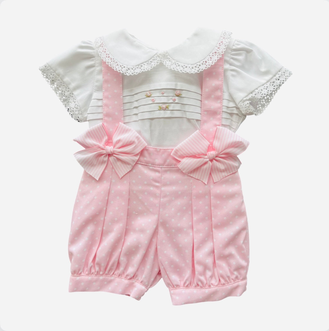Pretty Originals Baby Girl Pink & White 3 Piece