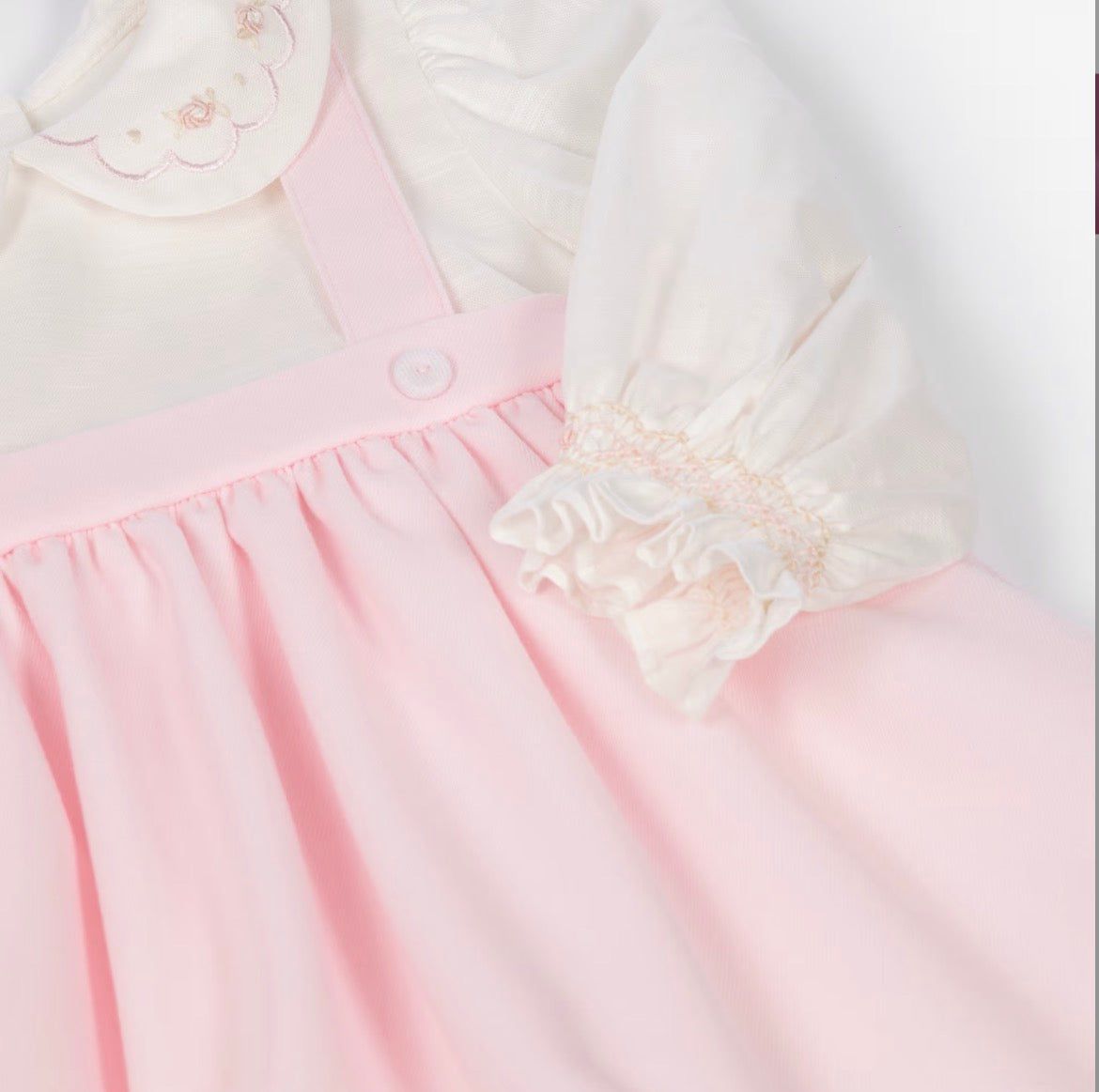 Pretty Originals Baby Girl Pink & Ivory Dress