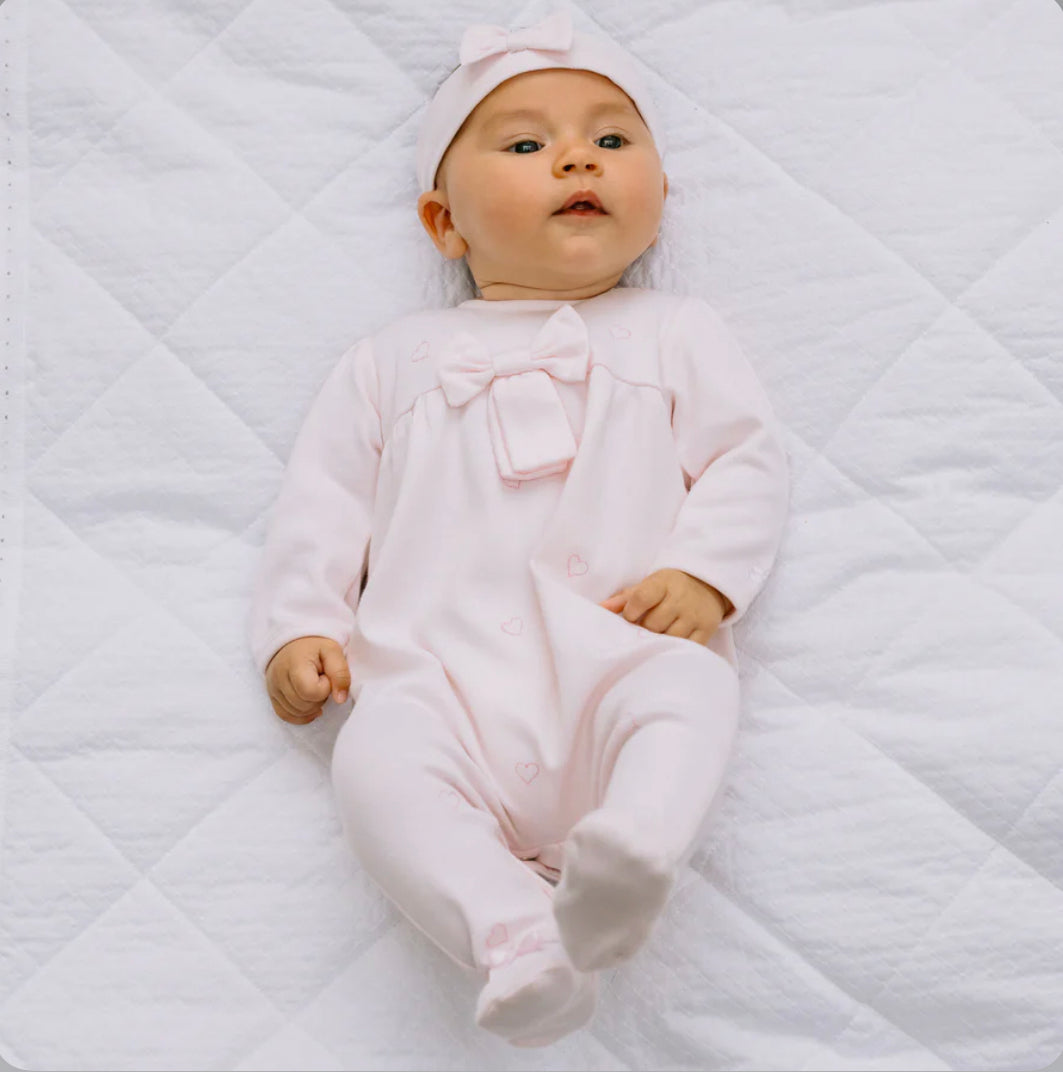 Emile et Rose Flavia Baby Girl Pink Babygrow & Headband