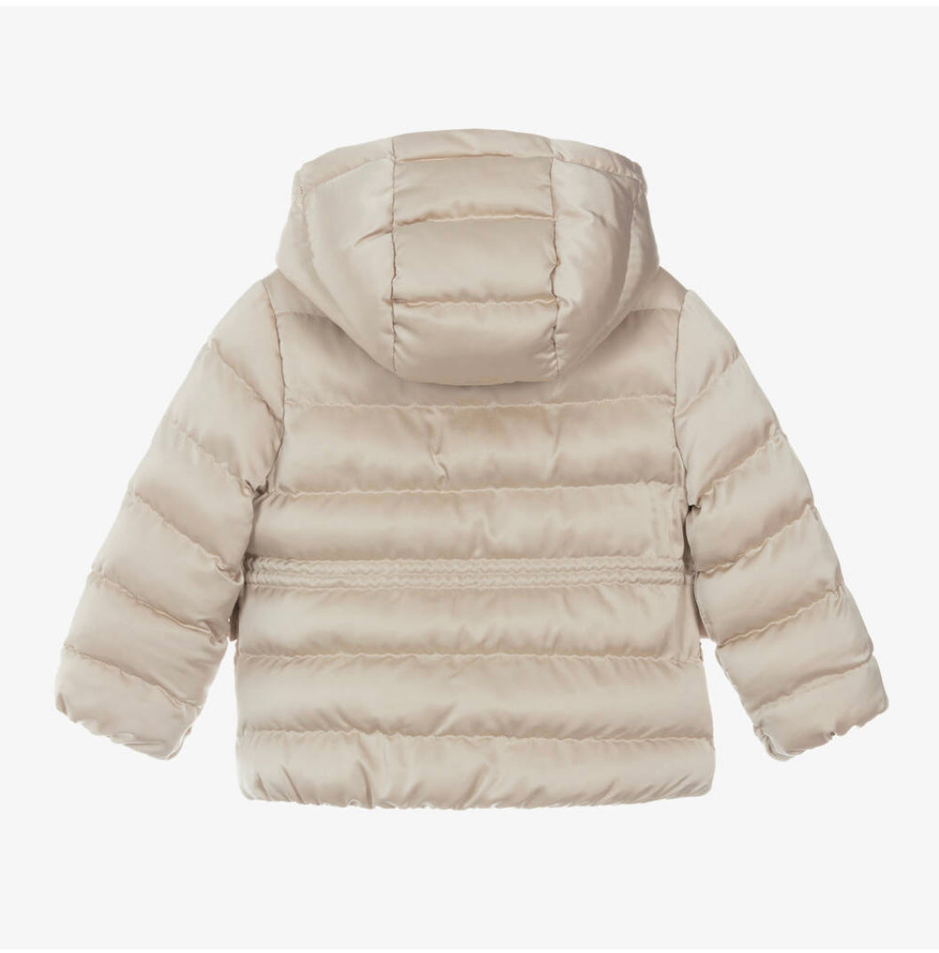 Abel & Lula Girls Beige Hooded Coat