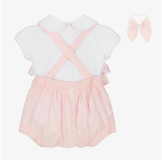 Pretty Originals Baby Girl Pink Romper Set