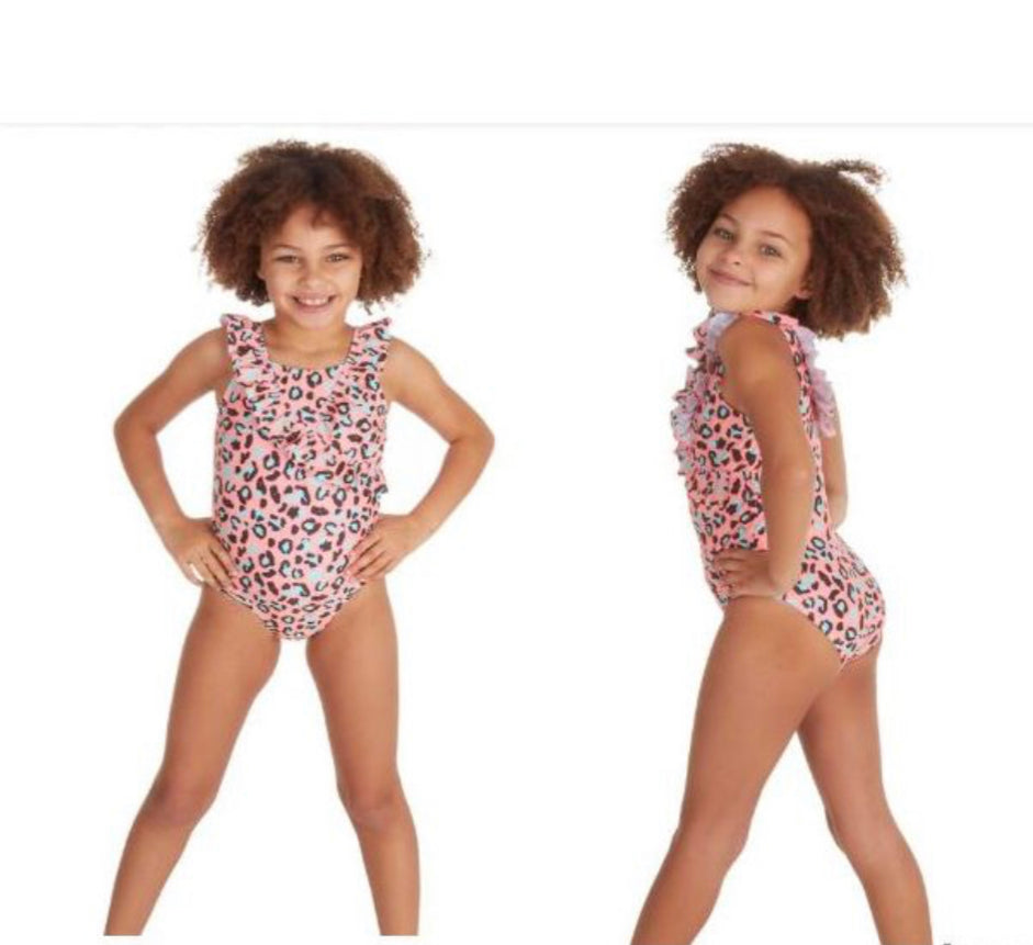 Pink leopard print swimsuit shop