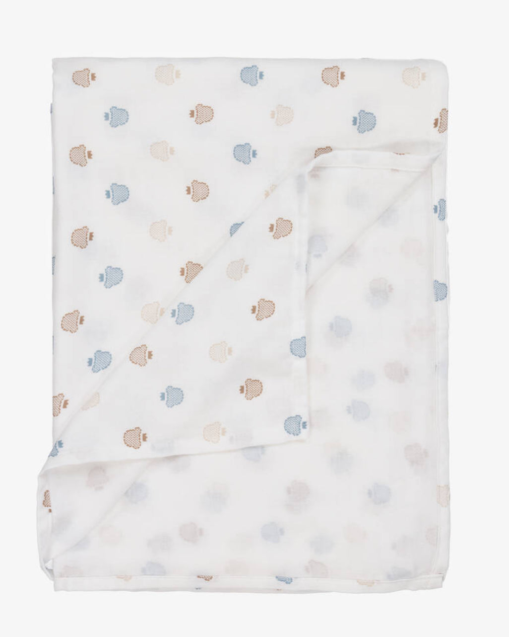 Mayoral Baby Unisex Ivory Teddy Bear Print Swaddle/Muslin