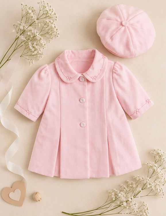 Pretty Originals Girls Pink Coat & Hat Set