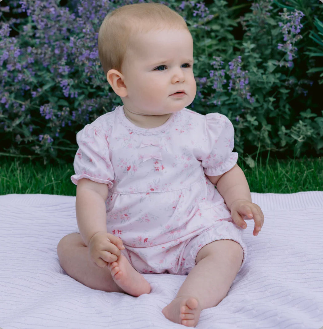 Emile et Rose Fenella Baby Girl Pink Floral Cotton Romper