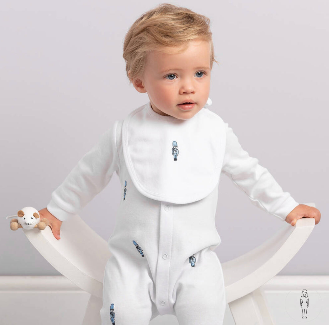 Caramelo Kids Baby Boy White Babygrow & Bib Set