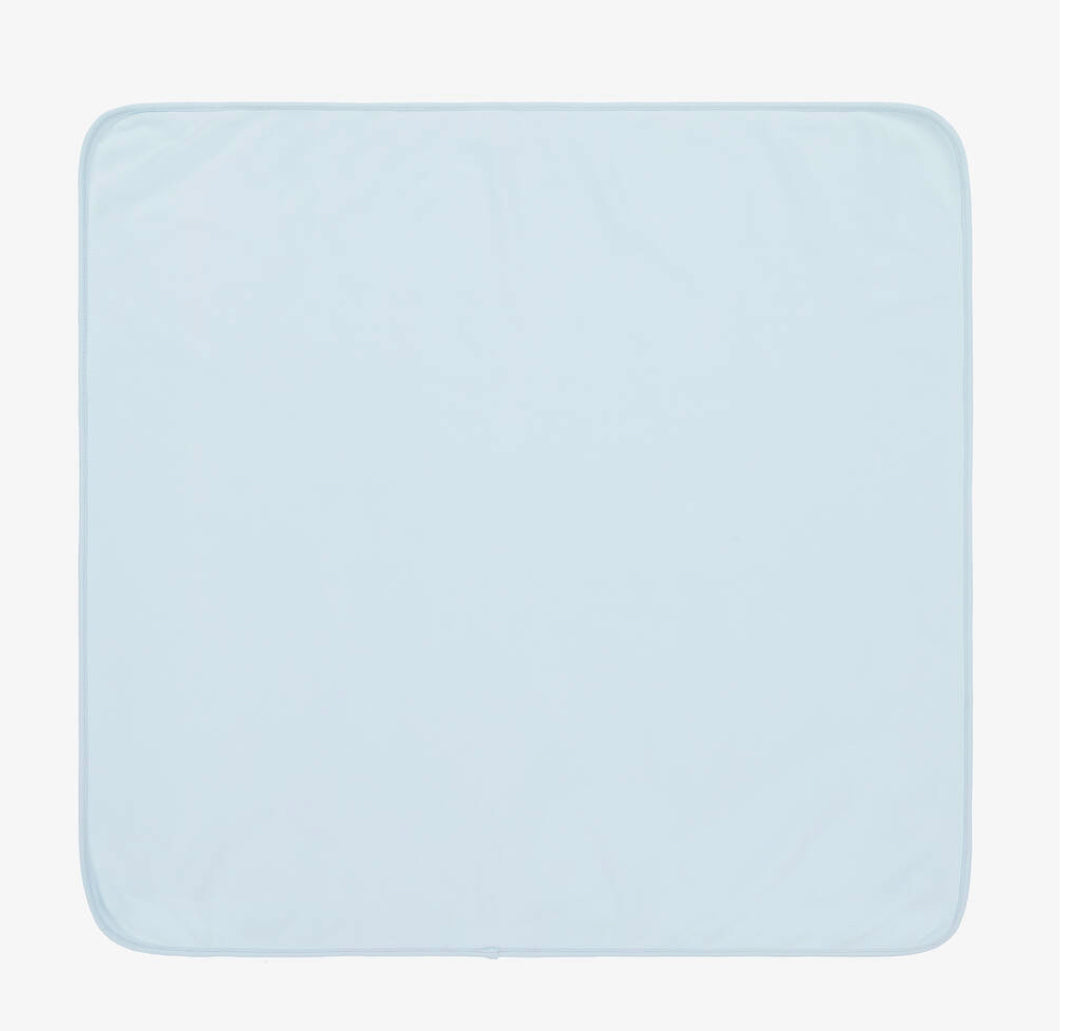 Emile et Rose Blue Cotton Interlock Baby Blanket 73cm