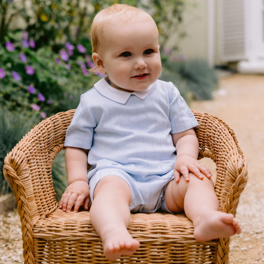 Emile et Rose Felix Baby Boy Blue Cotton Romper