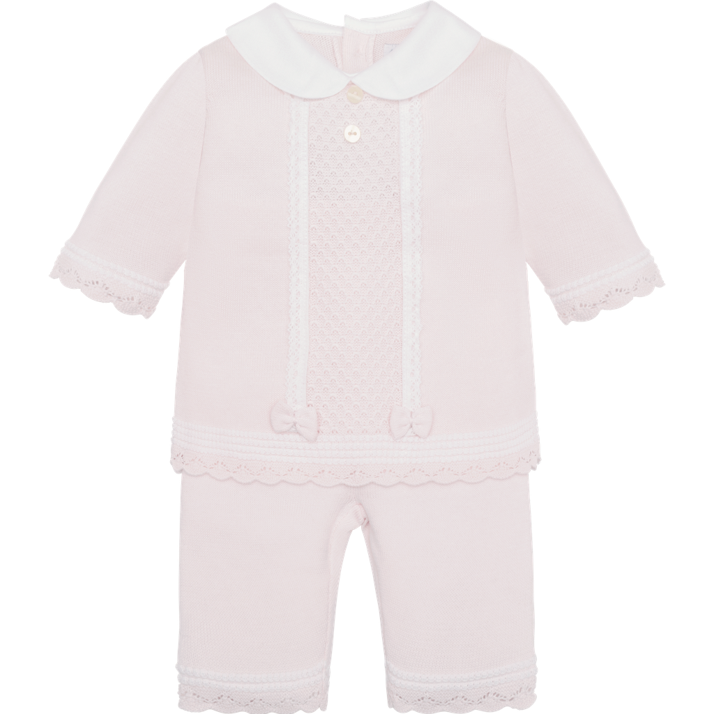 Emile et Rose Kacey Baby Girl Pink Knit Tracksuit