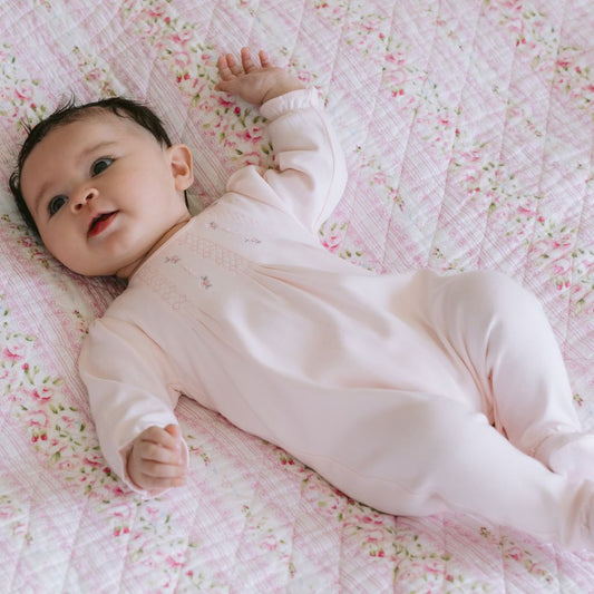 Emile et Rose Kerry Baby Girl Pink Cotton Babygrow